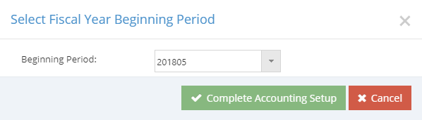 Select Fiscal Year Beginning Period - Complete Accounting Setup