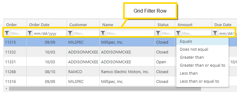 Grid Filters