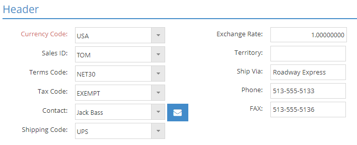 Header Section