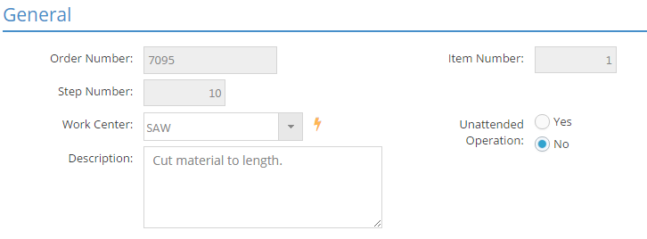 Work Step Details - General