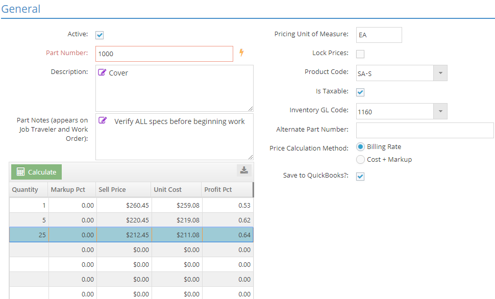 Estimate General Header