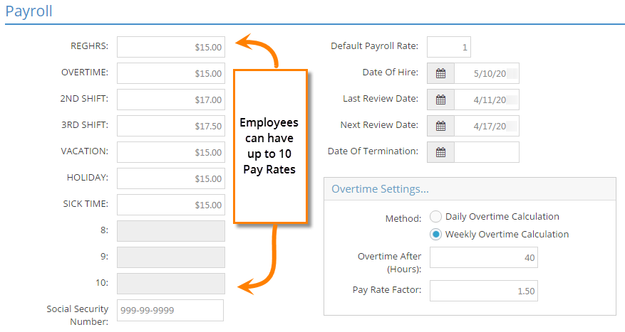 Payroll Header