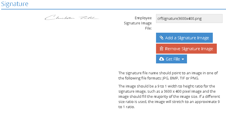 Employee Signature Section